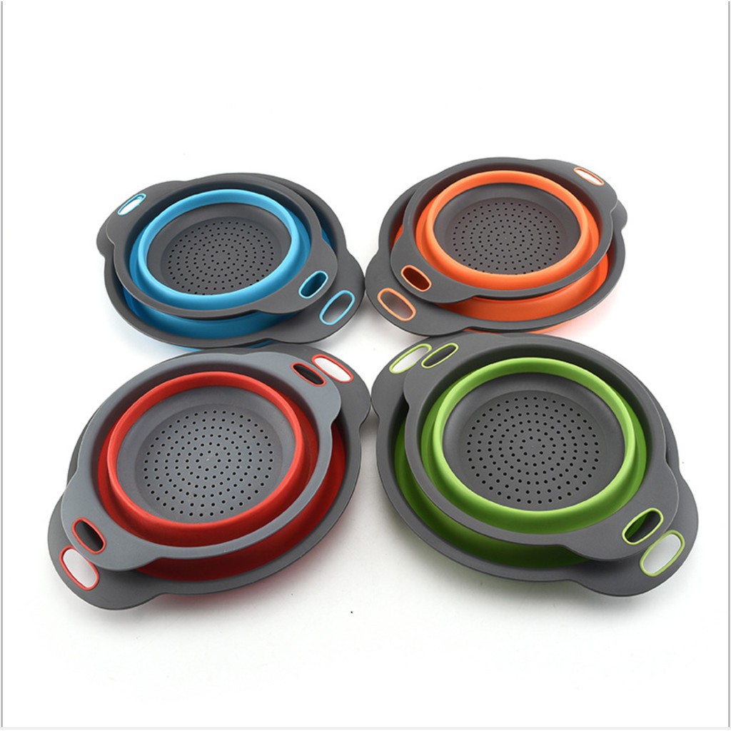 Bộ 2 rổ nhựa Silicon gấp gọn cực tiện lợi