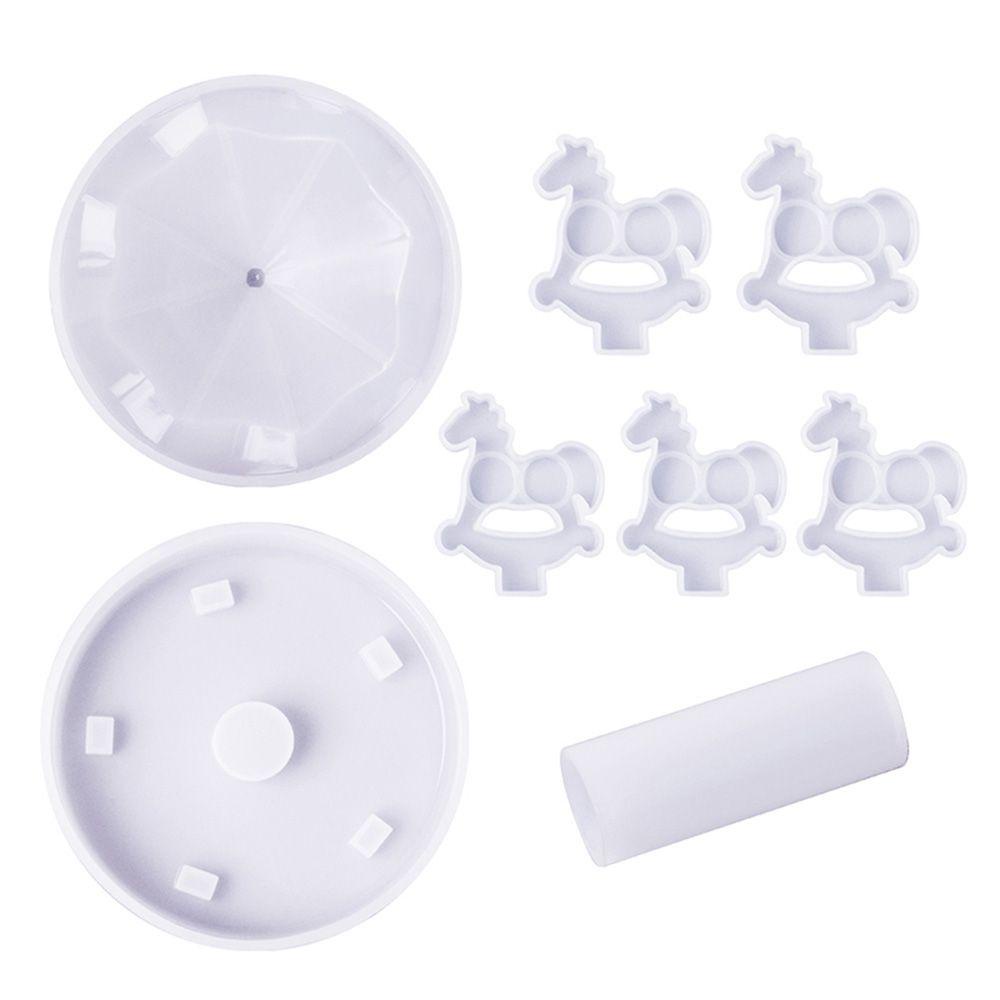 CONOPERY Khuôn Silicone Làm Vòng Quay Ngựa Gỗ Trang Trí DIY