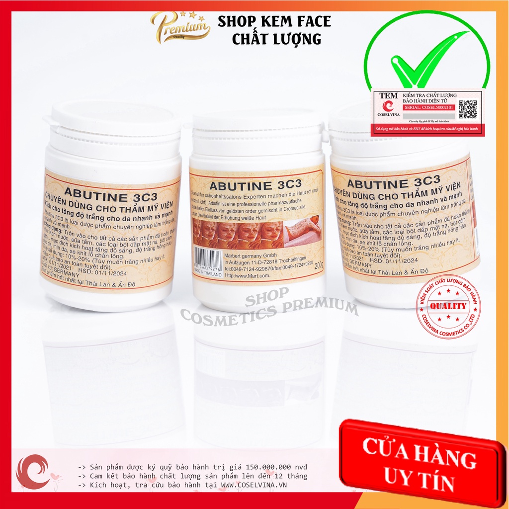 Kem Body kích trắng Abutine 3C3 kích hoạt bảo hành