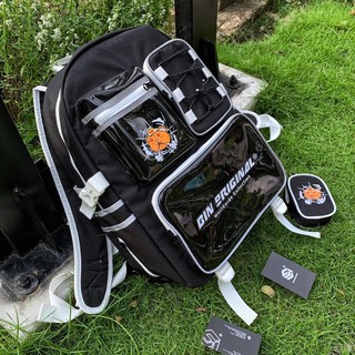 Balo Bin Original ss3 full black tặng kèm giấy thơm [ Đen và trắng ]