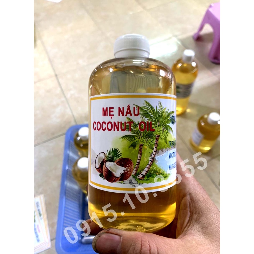 Chai to 1 lít -500ml  - Dầu dừa nấu thủ công nguyên chất MẸ GẤU  - VÀNG ÓNG , THƠM LỪNG