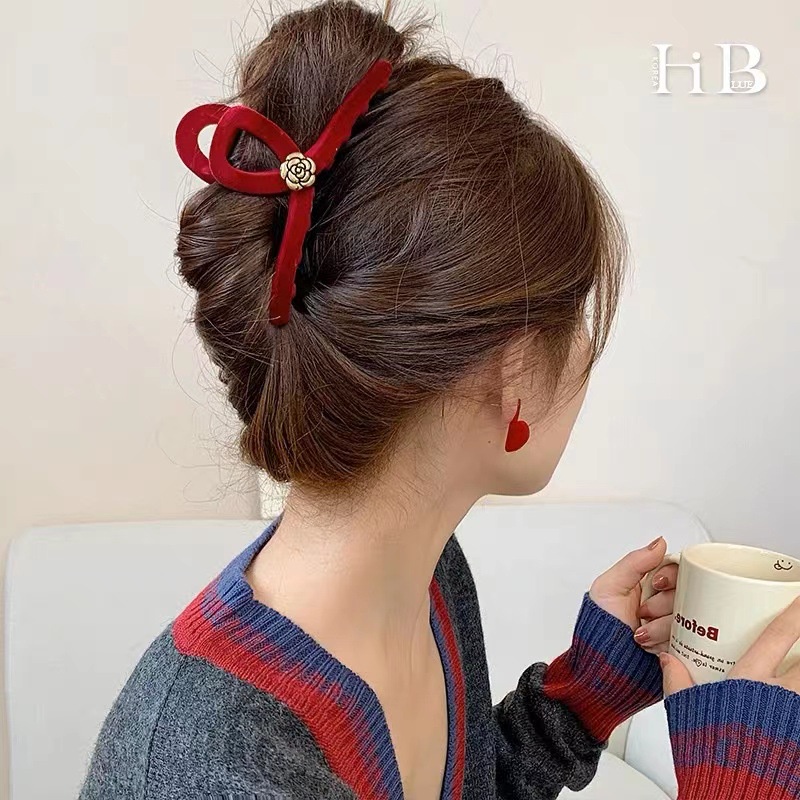 Kẹp Tóc Nhung Hình Cá Mập Phong Cách Retro 2022