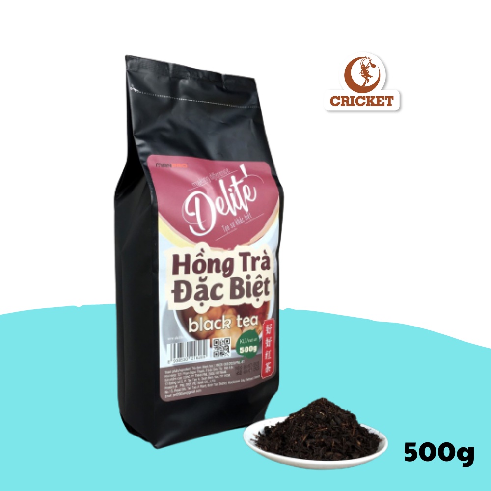 Hồng trà đặc biệt cao cấp Delite- Nguyên liệu pha trà sữa ngon tuyệt - Túi 500g