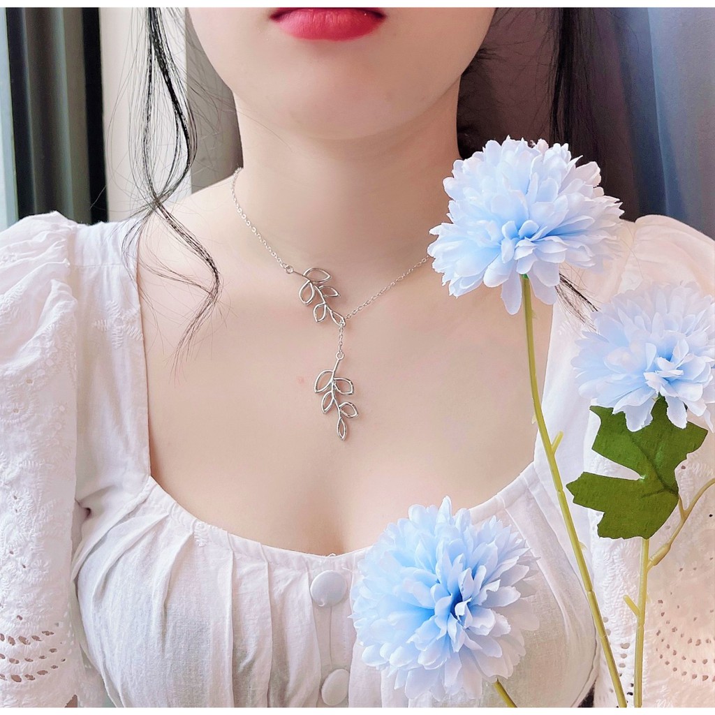 Vòng cổ xích hợp kim lá nguyệt quế - dây chuyền nữ cá tính phụ kiện Hades.js