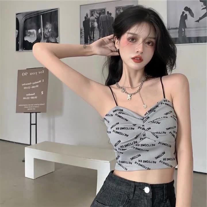 Bra hai dây in chữ cổ chữ V nhúm ngực, không gọng siêu nâng ngực