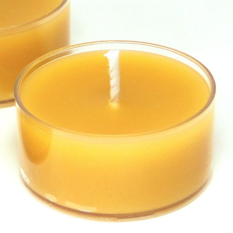 1 viên nến tealight sáp ong nguyên chất xuất khẩu 20gr - màu vàng tự nhiên (theo đợt sáp xuất khẩu, ko pha)