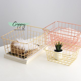 Giỏ sắt màu gold / rose gold đựng đồ cao cấp - Gippy Decor