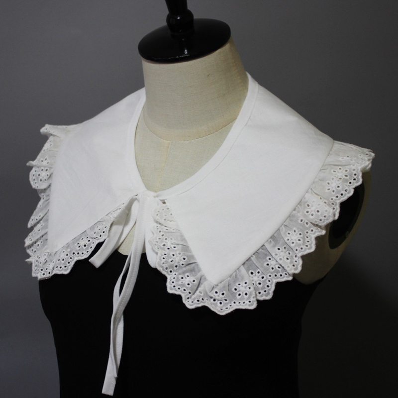 Khăn Choàng Cổ Phối Ren Thêu Hoa Phong Cách Lolita Vintage Dành Cho Nữ