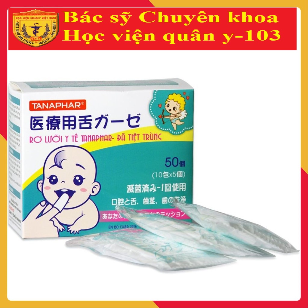 Gạc rơ lưỡi cho bé tanaphar hộp 50 cái - Gạc rơ lưỡi đông pha hộp 5 cái