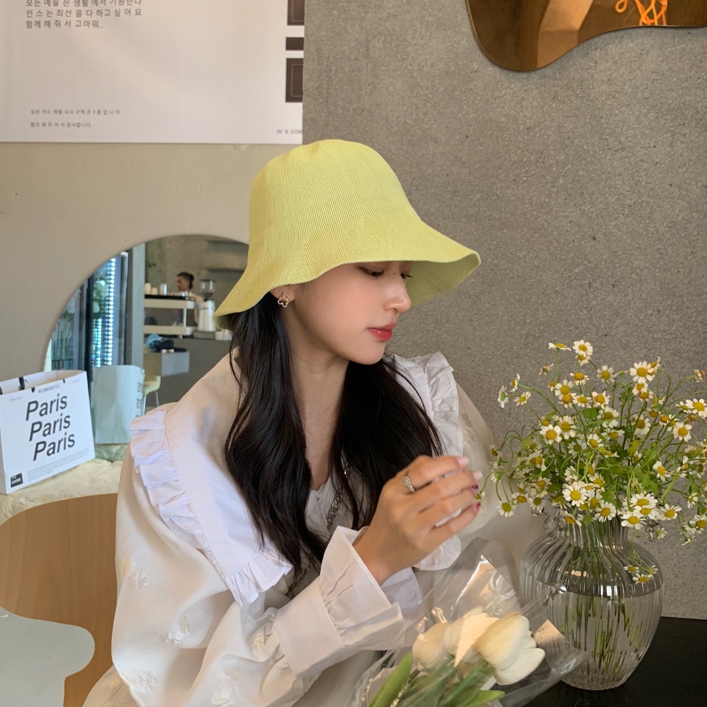 Nón Tai Bèo Vải Lụa Sữa Mỏng Thoáng Khí Màu Sắc Đơn Giản Dễ Phối Đồ Thời Trang Hàn Quốc Cho Nữ