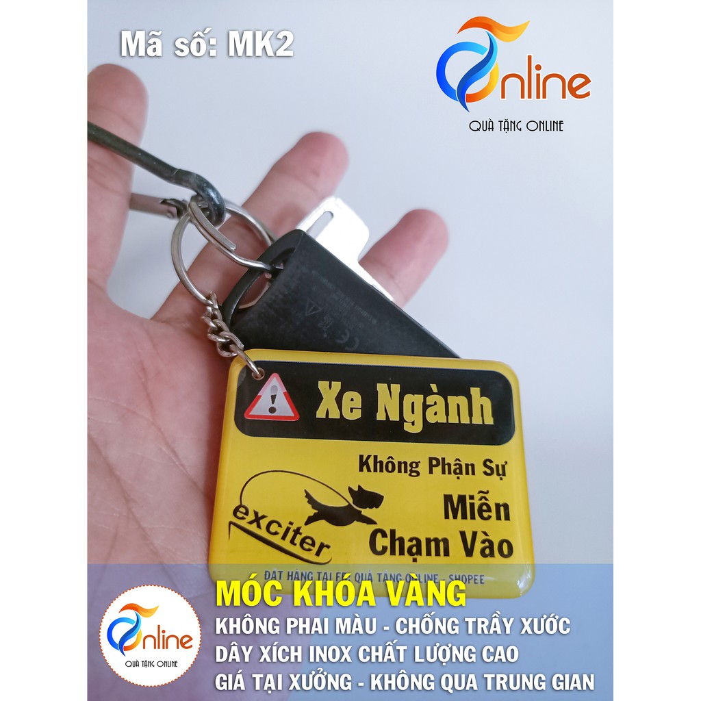 (MK2) Móc khóa vàng XE NGÀNH KHÔNG PHẬN SỰ MIỄN CHẠM VÀO - Móc Khóa in hình Hot Trend siêu Cute và Dễ thương - Giá rẻ