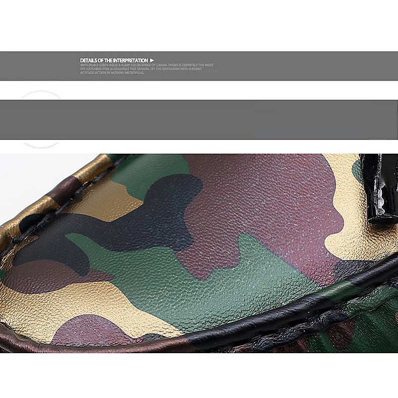 Giày lười cho nam in họa tiết camo | BigBuy360 - bigbuy360.vn
