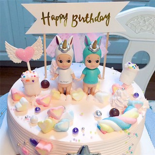 Set trang trí bánh kem búp bê Unicorn