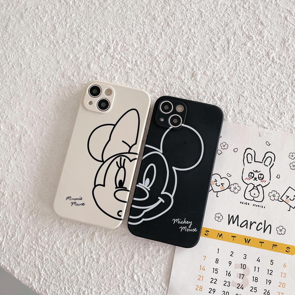 Ốp Điện Thoại In Hình Chuột Mickey Minnie Cho iPhone 13promax 12 11 7Plus X XR XSMax 8 7