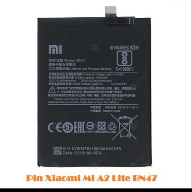Pin XIAOMI BN47 / REDMI 6PRO / MI A2 Lite Xịn - Bảo hành 6 tháng