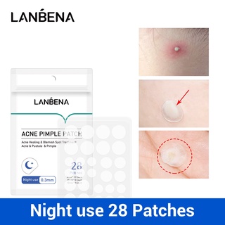 [Hàng mới về] 28 Patches Miếng Dán Hỗ Trợ Loại Bỏ Mụn Lanbena Vô Hình Chăm Sóc Da
