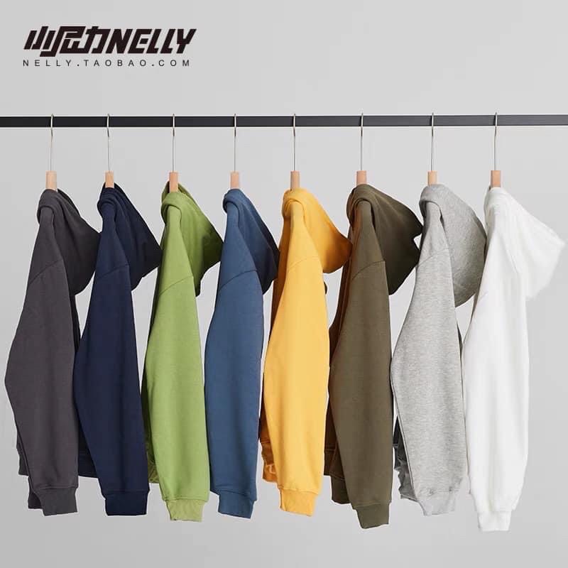 Áo Hoodie Unisex chính hãng Nelly Heybig trơn nỉ, chất cực dày dặn  Tổng 20 màu