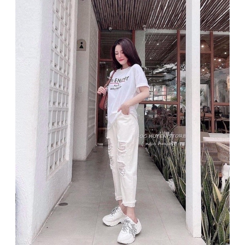 [ ẢNH THẬT ] Quần Bò Nữ ,Quần Jean Baggy Rách Nữ Lưng Cao Cá Tính Phong Cách Trẻ Trung, Cạp Cao Không Dãn Size S,M,L