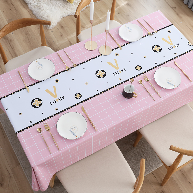 Tablecloth waterproof and oil-proof disposable ins Nordic net red wind rectangular tablecloth coffee table tablecloth pvc tablecloth table mat