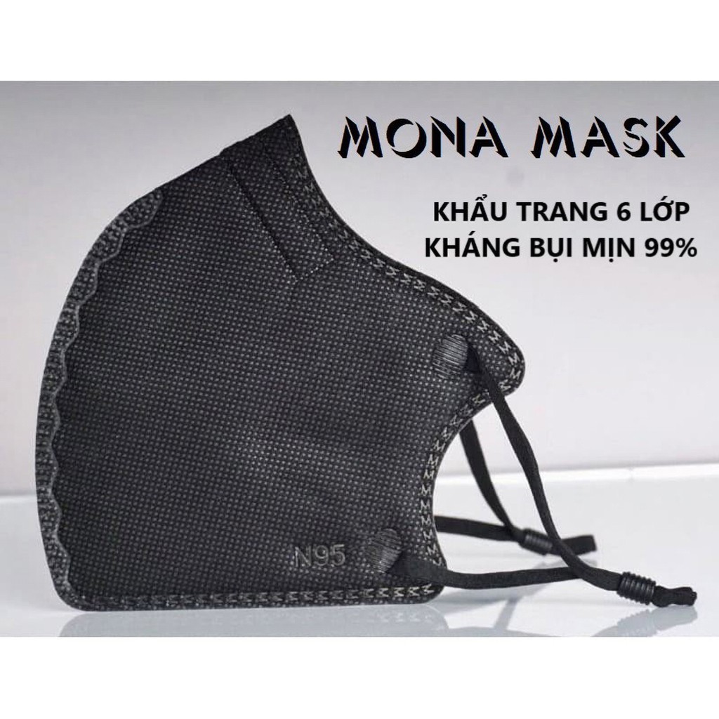 Khẩu Trang 3D mask Y Tế N99 Cao Cấp 6 Lớp Bảo Vệ ngăn 99% Bụi Siêu Mịn có kích thước từ 0,3 Micromet Mona Mask 3 cái/set | BigBuy360 - bigbuy360.vn