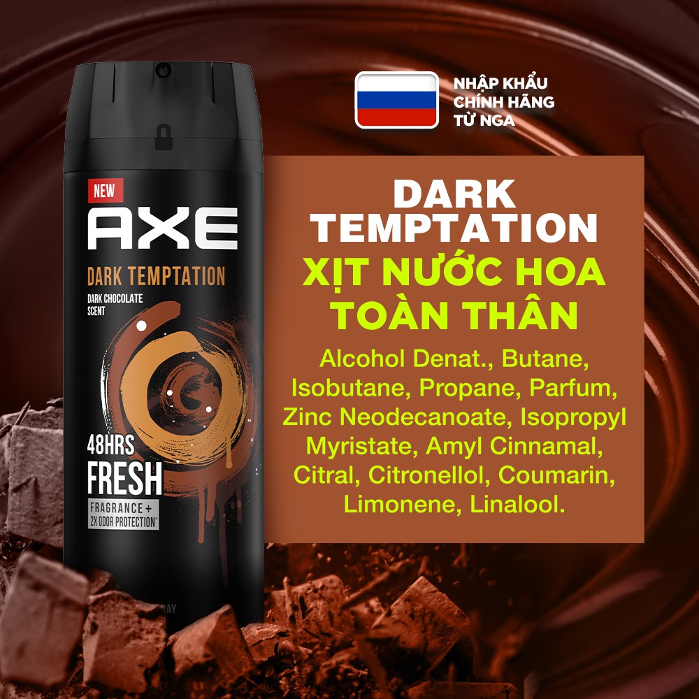 Xịt nước hoa toàn thân dành cho nam AXE Dark Temptation (135ml) | BigBuy360 - bigbuy360.vn