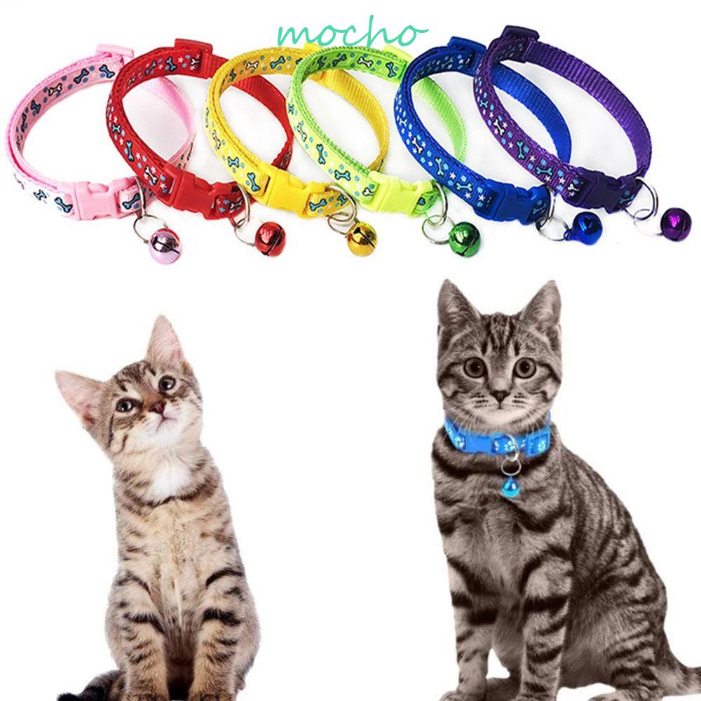 Mocho Vòng Cổ Nylon In Hình Khúc Xương Nhiều Màu Sắc Có Chuông Dành Cho Thú Cưng