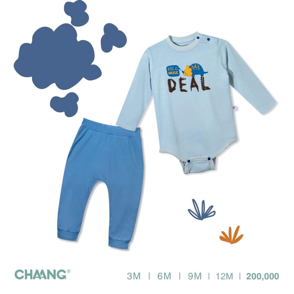 Chaang body chip dài dino cho bé trai, body cotton em bé