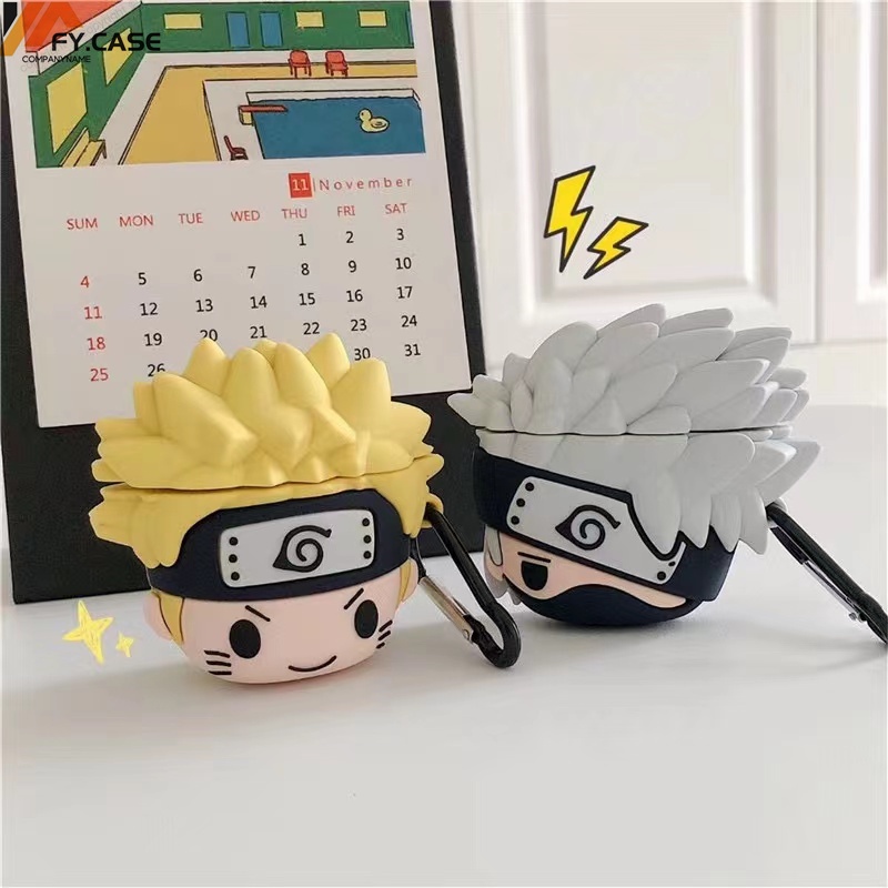 Vỏ Bảo Vệ Hộp Sạc Tai Nghe Airpod 1 2 3 Pro Bằng Silicon Chống Sốc Hình Naruto Hoạt Hình Dễ Thương