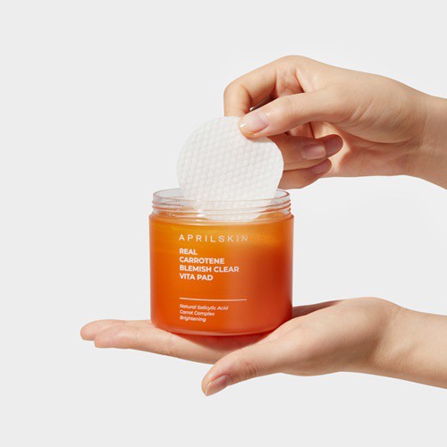 Bộ 4 Sản Phẩm Cà Rốt Giảm Mụn, Làm Sáng Da Aprilskin Carrotene( Cleanser + Vita pad + serum carrot + Cream)