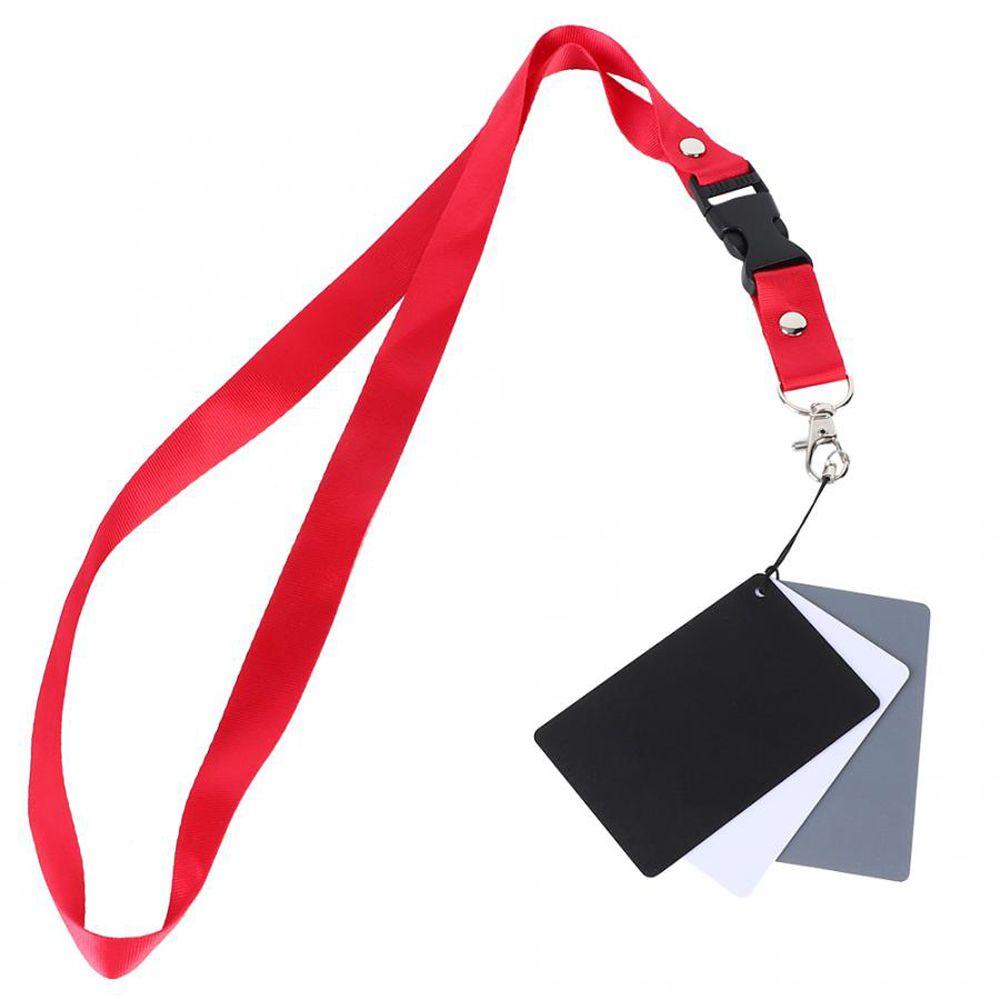 AUGUSTINE 18% 3 in 1 Balance Card Set DSLR Camera Digital Gray Card Three Color Balance Card 8.5x5.5cm Correction Tool Digital Gray Card Set Photography Accessories 3 in 1+Strap Set Neck Strap White Balance Card