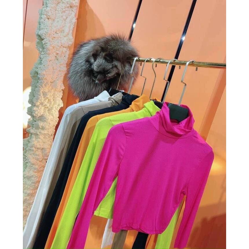 áo len nữ cổ lọ dài tay dáng croptop chất len tăm trơn co giãn siêu đẹp siêu điệu đà - áo giữ nhiệt nữ | BigBuy360 - bigbuy360.vn