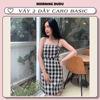 ( HOT!! - ĐANG CHÁY HÀNG) Đầm 2 dây đơn giản chất vải dày dặn kèm lót
