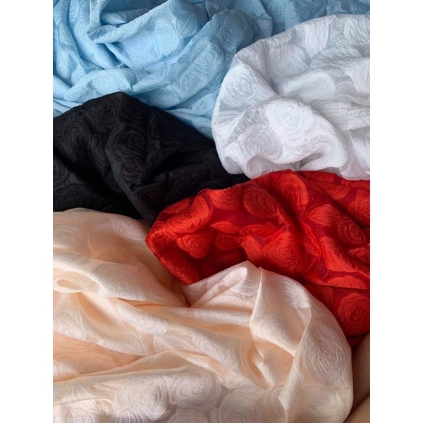 Vải tơ sống hoa hồng organza