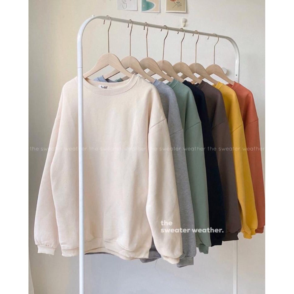 Áo Sweater Tay Bo Vải Nỉ Sịn 7 Màu Dáng Rộng Thu Đông U | BigBuy360 - bigbuy360.vn