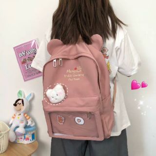 [ORDER 7-14 ngày] Balo ulzzang cho nữ 1 ngăn trong suốt chất vải polyester chống thấm chống bẩn xinh, cute (có ảnh thật)