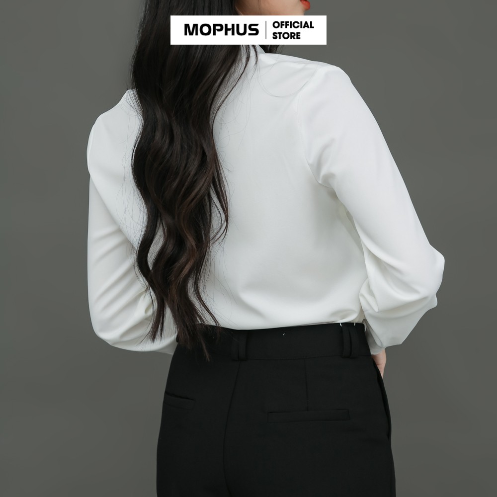 Áo sơ mi trắng nữ kiểu dáng trẻ trung, kiểu công sở cao cấp Mophus MA010