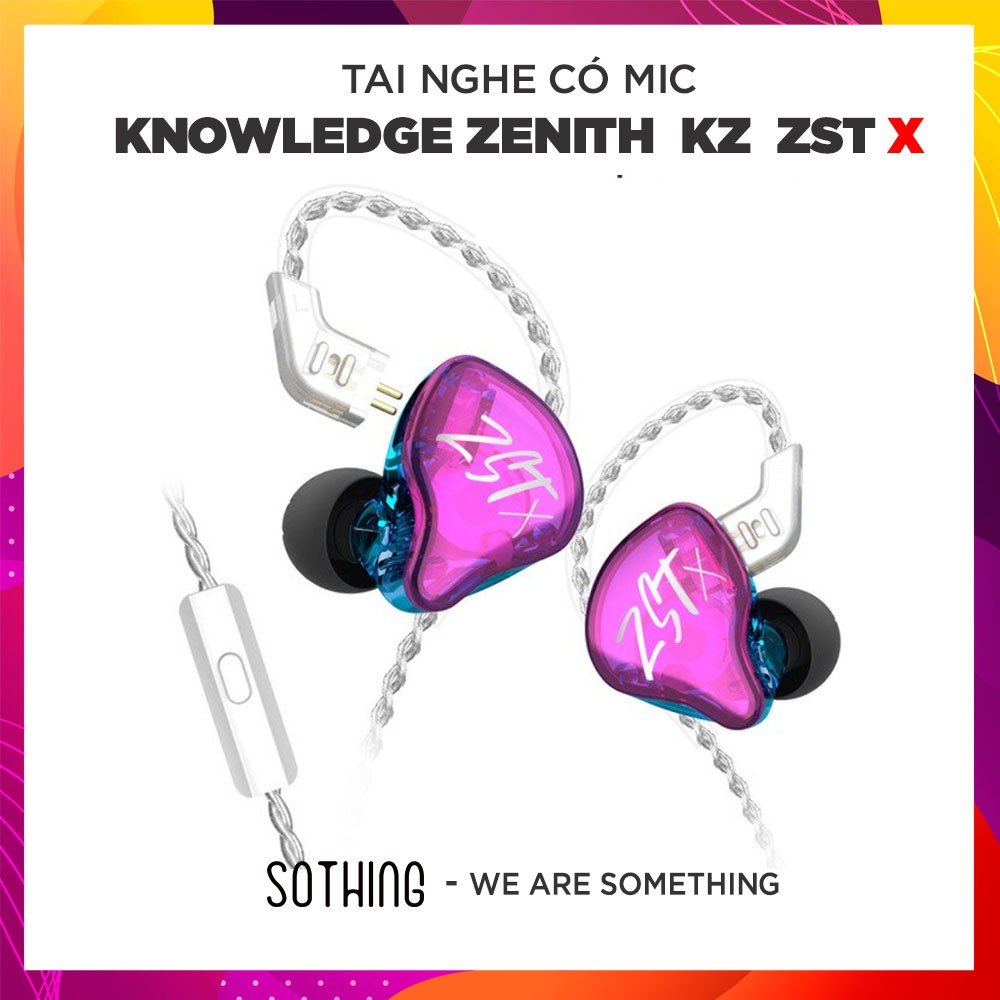 Tai Nghe Có Dây Có Mic Knowledge Zenith KZ ZST X 1BA + 1DD - Hàng Chính Hãng thumbnail