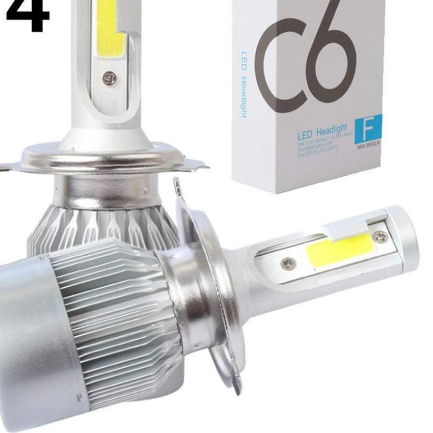 Set 2 Đèn Pha Led Cob C6 H4 36w - 3800lm Chuyên Dụng Cho Xe Hơi