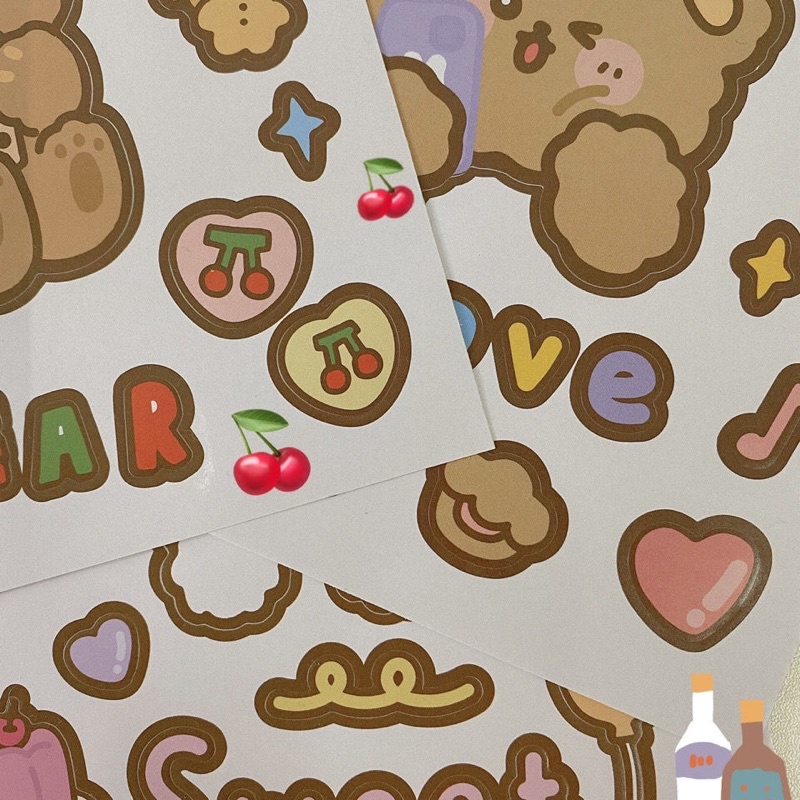 Bộ Sticker Dán Trang Trí Sổ Tay Bình Nước Siêu Dễ Thương