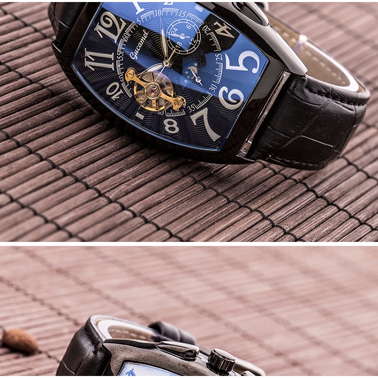 Đồng hồ nam chữ nhật máy cơ SEWOR Tourbillion GUcamel DM06 cao cấp