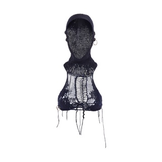 " áo đan len có nón - sigma knit balaclava top "