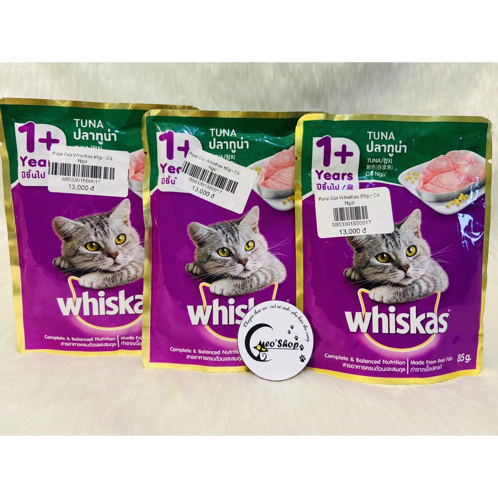 Pate Whiskas cho Mèo  - Cá Ngừ (Gói 85g)