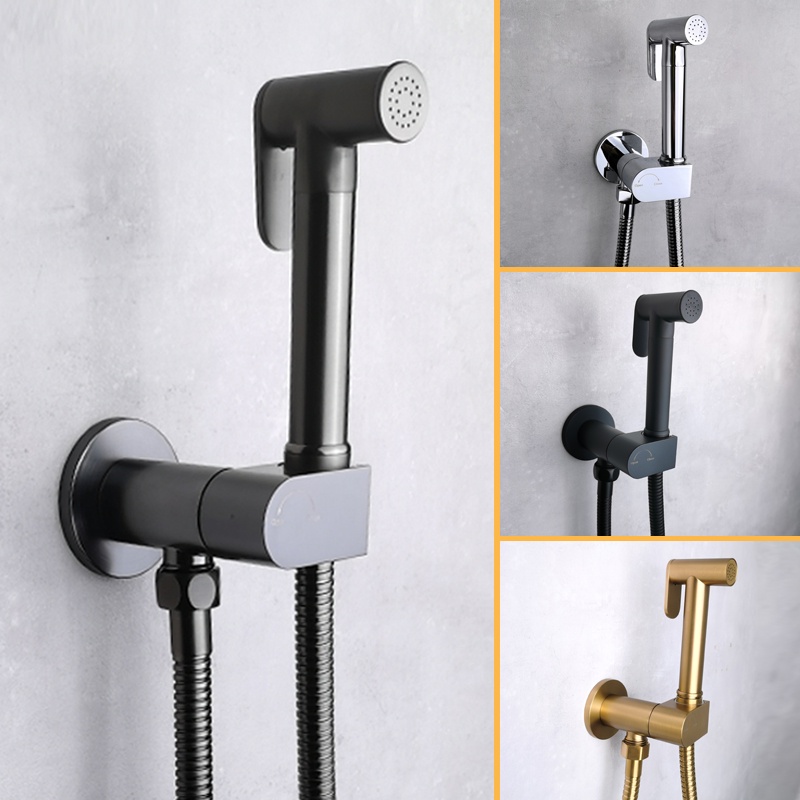 Vòi Xịt Nước Bằng Đồng Thau Rắn 3m Với Ống Điện Thoại Bằng Thép Không Gỉ 1.5m Màu Đen/ Xám/ Vàng