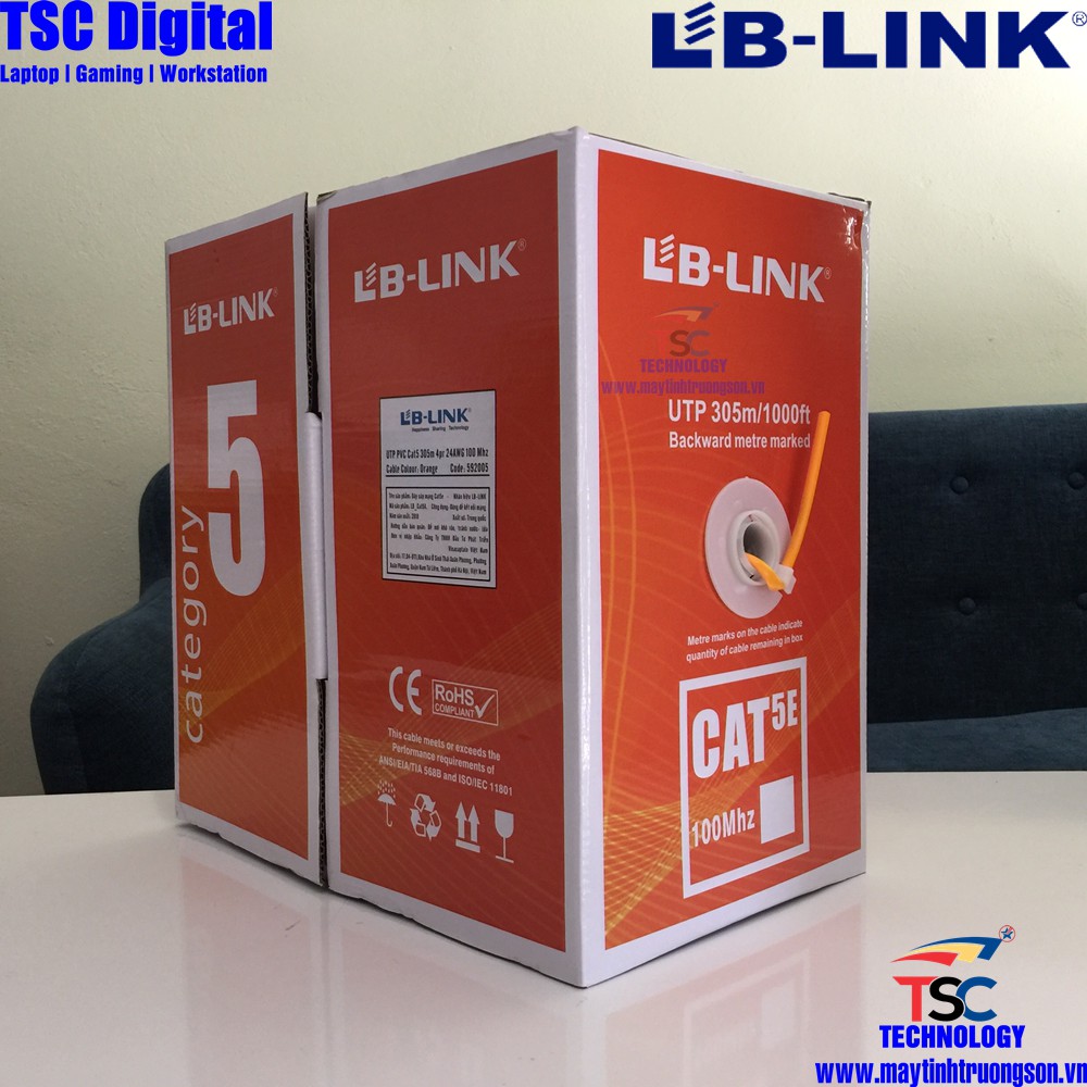 Dây Mạng HT-CABLE LB-LINK Cat6E Cat5E UTP | Cuộn 305m