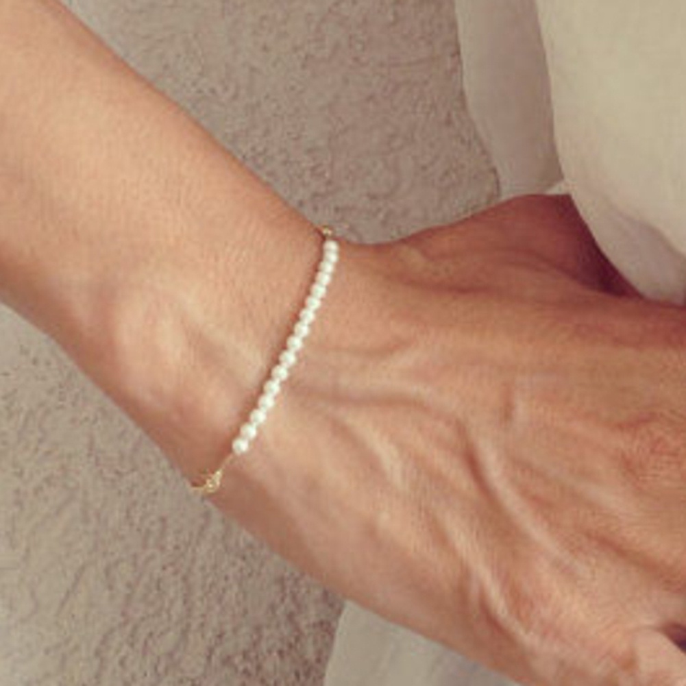 Vòng tay ngọc trai nhỏ kiểu dáng thanh lịch cho nữ