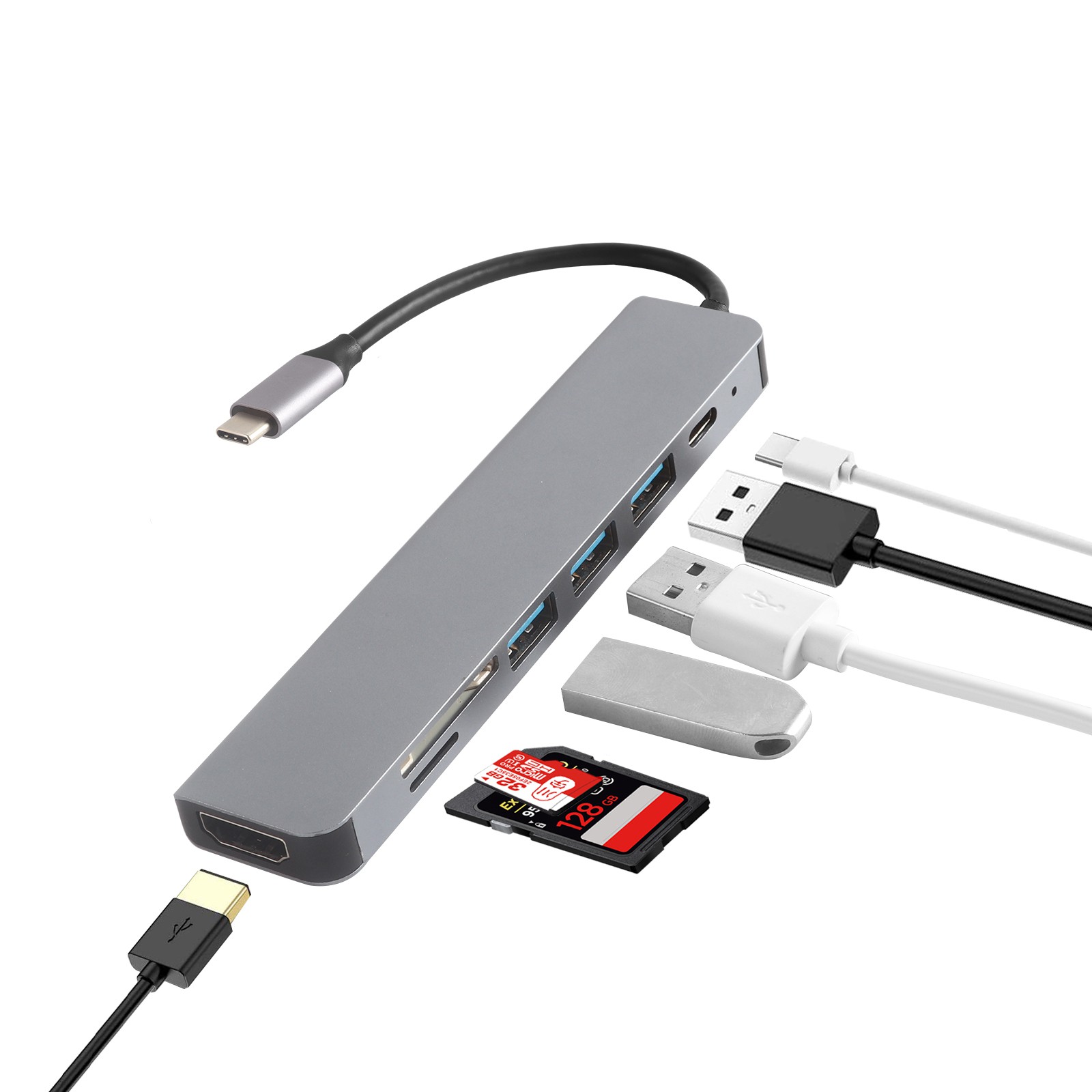 Bộ Chia 7 Cổng Type-C Sang Usb Hub