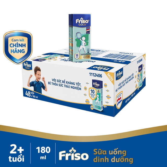 Thùng 48 hộp Sữa uống dinh dưỡng Friso Gold (180ml/hộp)