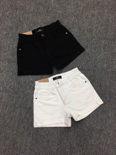 Quần short đen trắng lưng thun mới C- A
