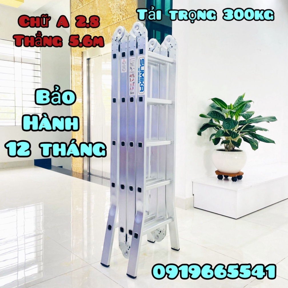 THANG NHÔM GẤP 4 ĐOẠN ✅SUMIKA SK605 5M8✅