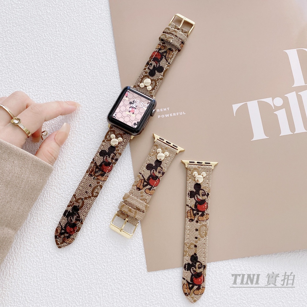 Dây đeo in Mickey cho đồng hồ Apple Watch Series IWatch 7 / 6 / 5 / 4 / 3 /SE 44mm / 40mm / 42mm / 38mm /41mm / 45mm